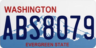 WA license plate ABS8079