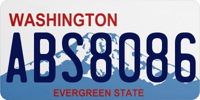 WA license plate ABS8086