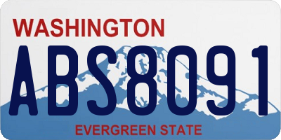 WA license plate ABS8091