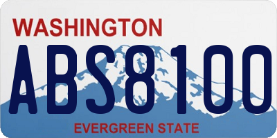 WA license plate ABS8100