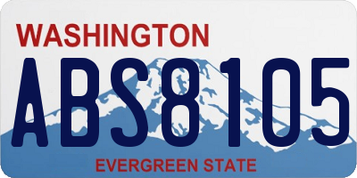 WA license plate ABS8105