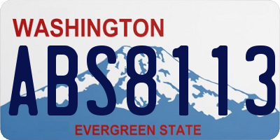 WA license plate ABS8113