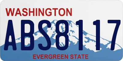 WA license plate ABS8117