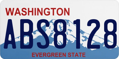WA license plate ABS8128