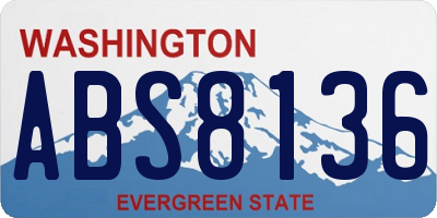 WA license plate ABS8136