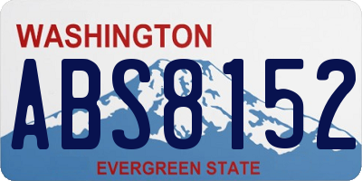 WA license plate ABS8152