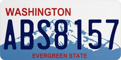 WA license plate ABS8157