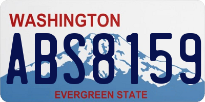 WA license plate ABS8159