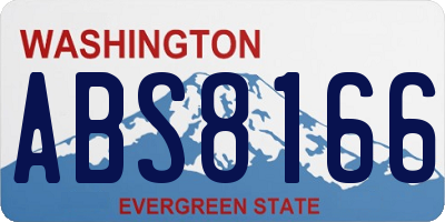 WA license plate ABS8166