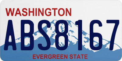 WA license plate ABS8167