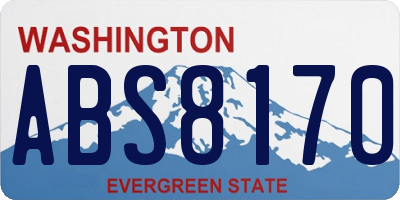 WA license plate ABS8170