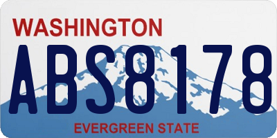 WA license plate ABS8178
