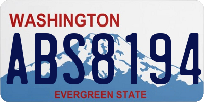 WA license plate ABS8194