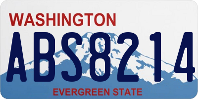 WA license plate ABS8214