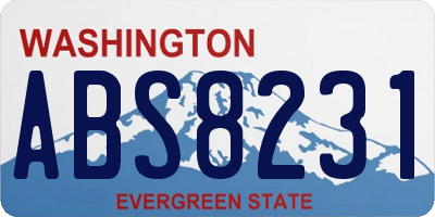 WA license plate ABS8231