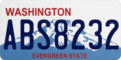 WA license plate ABS8232