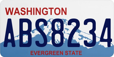 WA license plate ABS8234