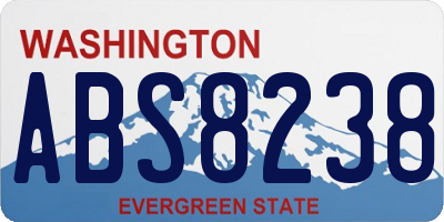 WA license plate ABS8238