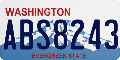 WA license plate ABS8243