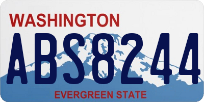 WA license plate ABS8244