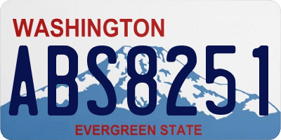 WA license plate ABS8251