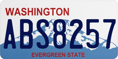 WA license plate ABS8257