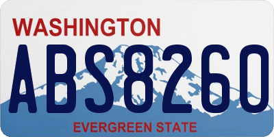 WA license plate ABS8260