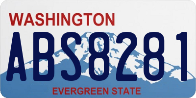 WA license plate ABS8281