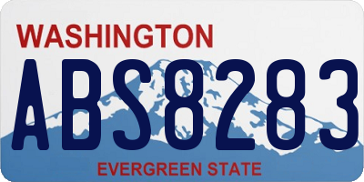 WA license plate ABS8283