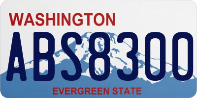WA license plate ABS8300