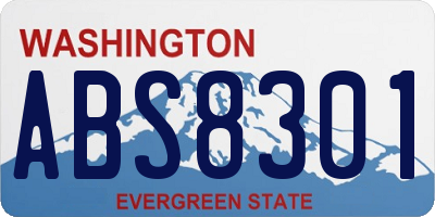 WA license plate ABS8301