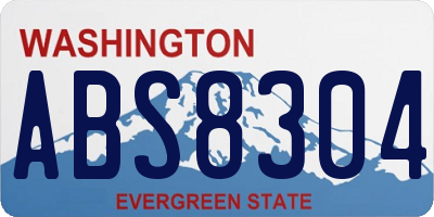 WA license plate ABS8304