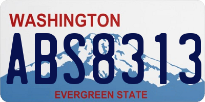 WA license plate ABS8313