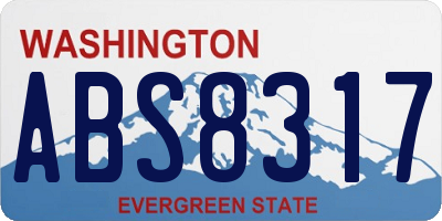 WA license plate ABS8317