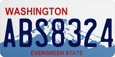 WA license plate ABS8324