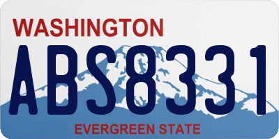 WA license plate ABS8331