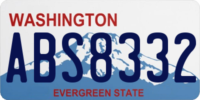 WA license plate ABS8332