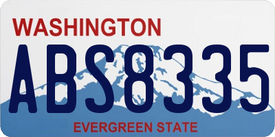 WA license plate ABS8335