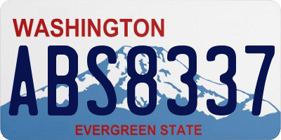 WA license plate ABS8337