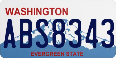WA license plate ABS8343