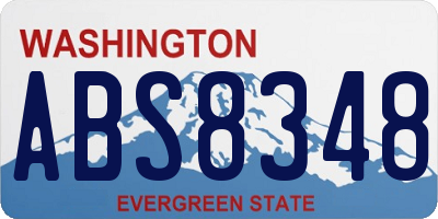 WA license plate ABS8348