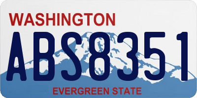 WA license plate ABS8351