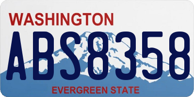 WA license plate ABS8358