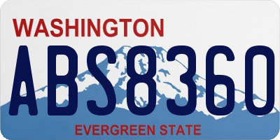 WA license plate ABS8360