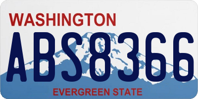 WA license plate ABS8366