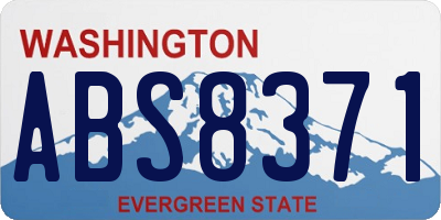 WA license plate ABS8371