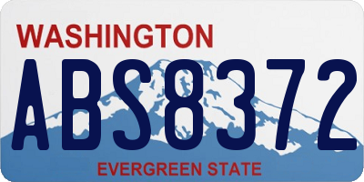 WA license plate ABS8372