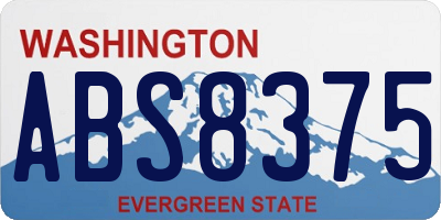 WA license plate ABS8375