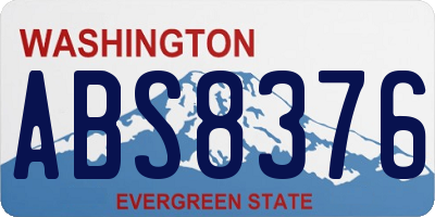 WA license plate ABS8376