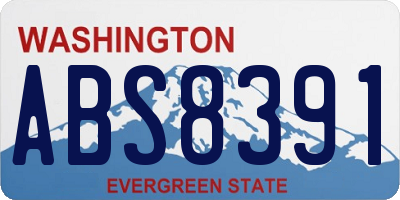 WA license plate ABS8391